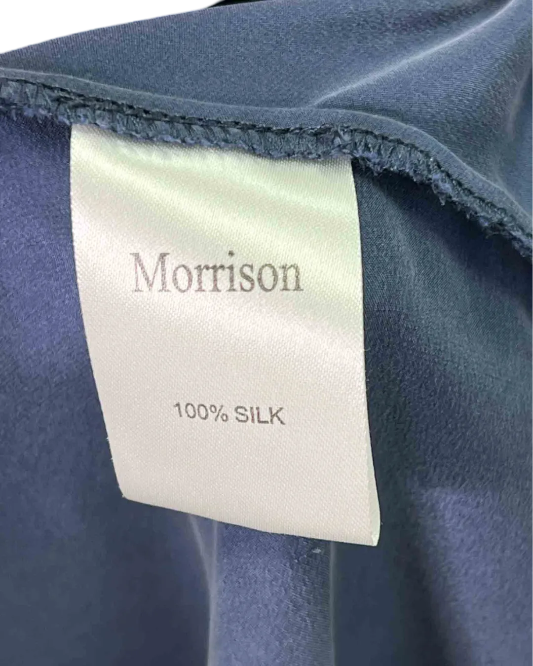 Size 2 (M) - Morrison Steel Blue Silk Midi Skirt