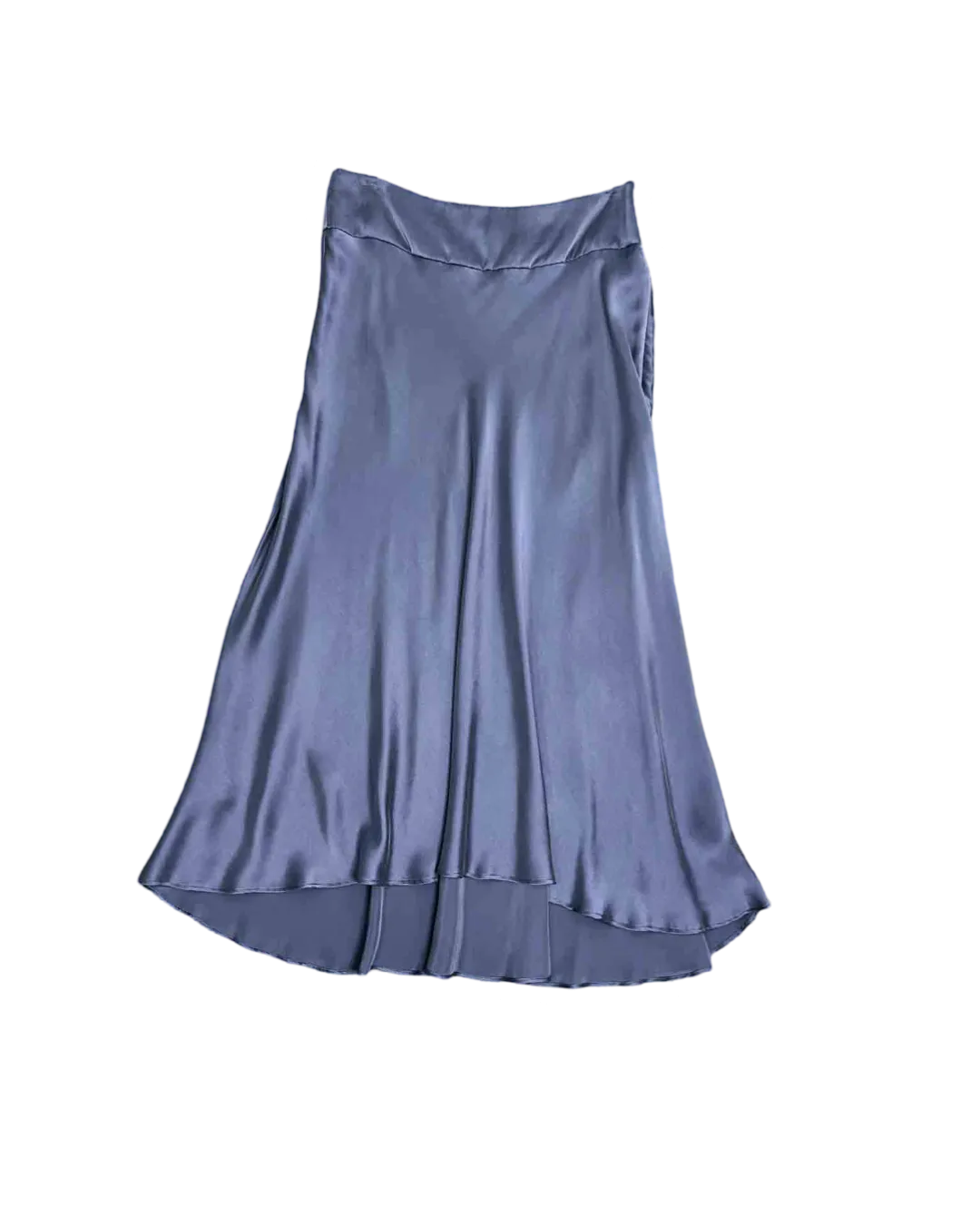 Size 2 (M) - Morrison Steel Blue Silk Midi Skirt