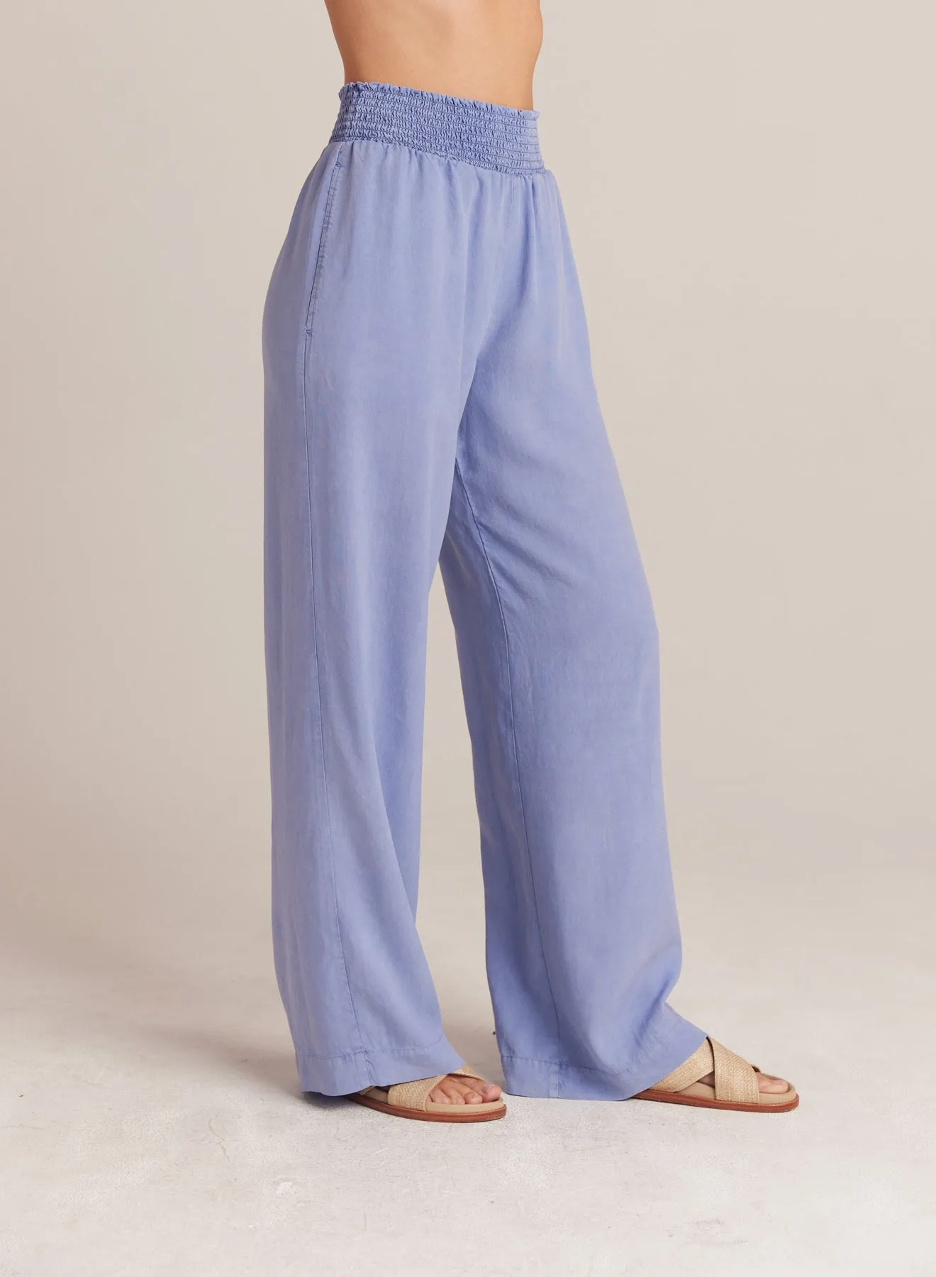 Smocked Waist Wide Leg - Peri Blue