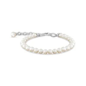 STERLING SILVER CLASSIC FRESHWATER PEARL BRACELET 19CM