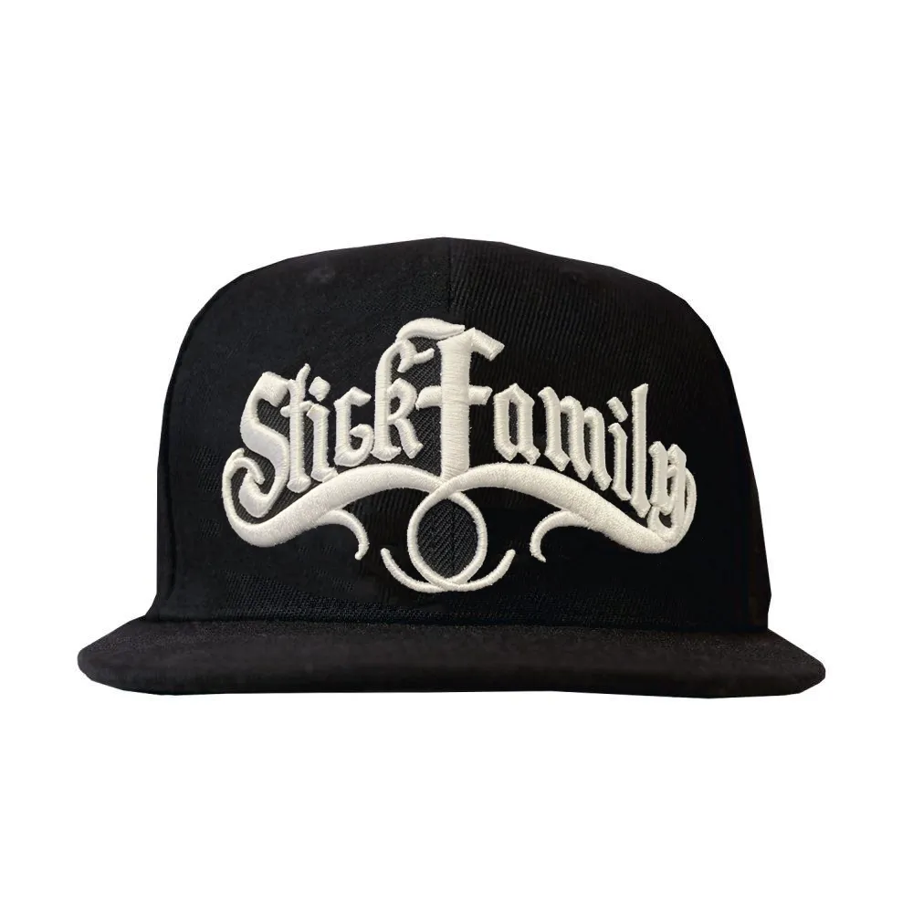 Stick Family 3D Embroidered Snapback (Black)