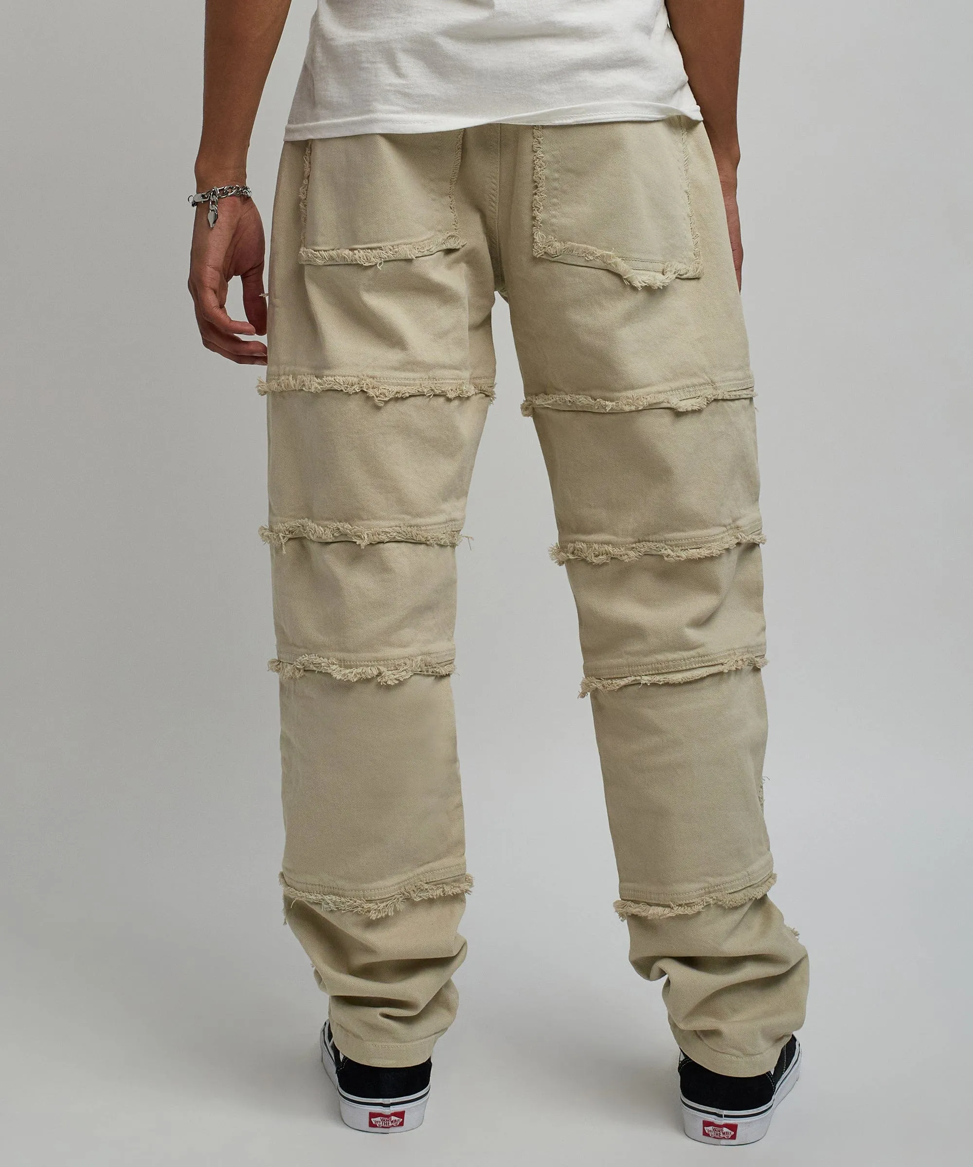 Stunner Distressed Denim Jeans - Cream