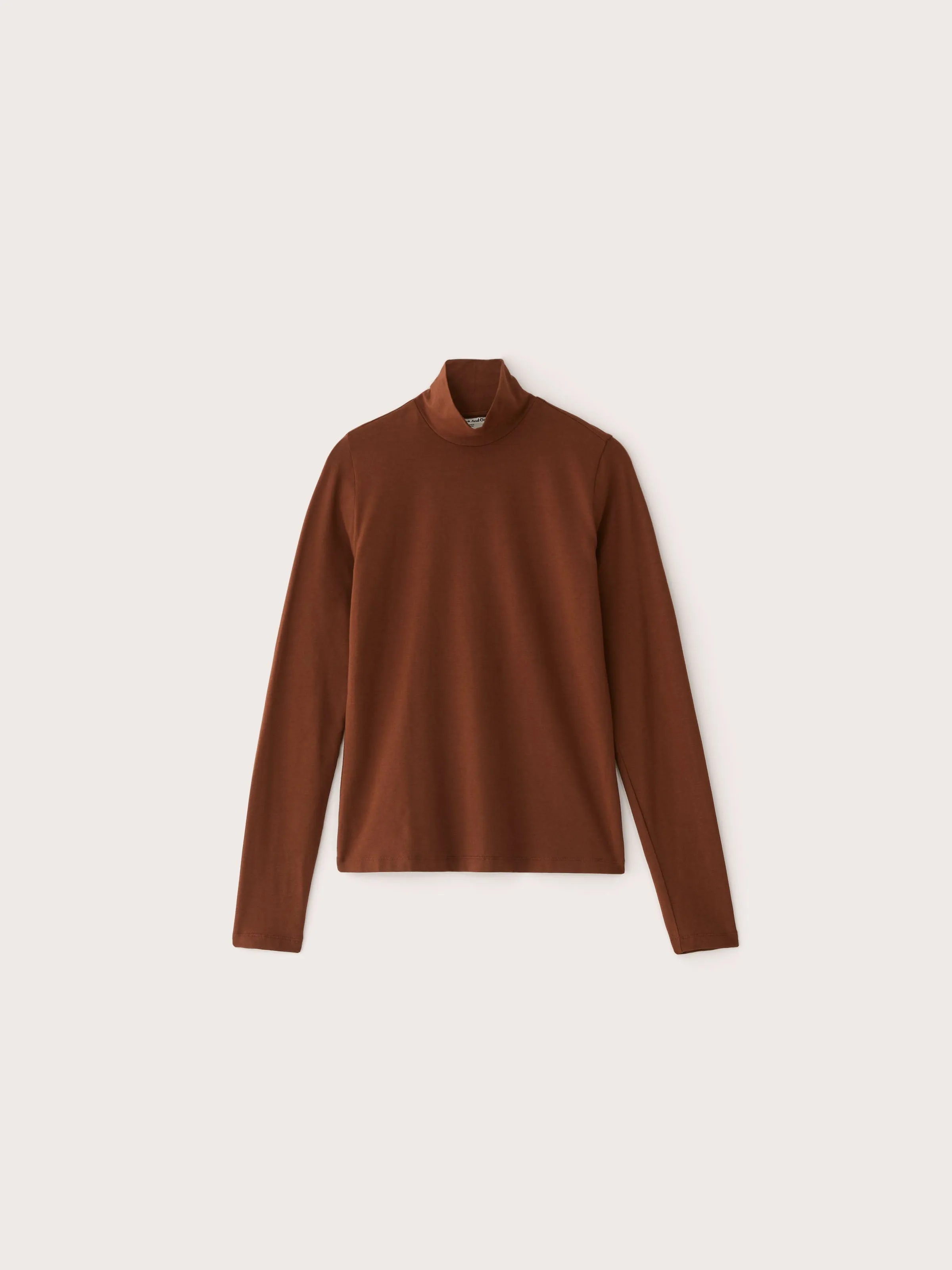 The Essential Long Sleeve Mockneck in Cappuccino