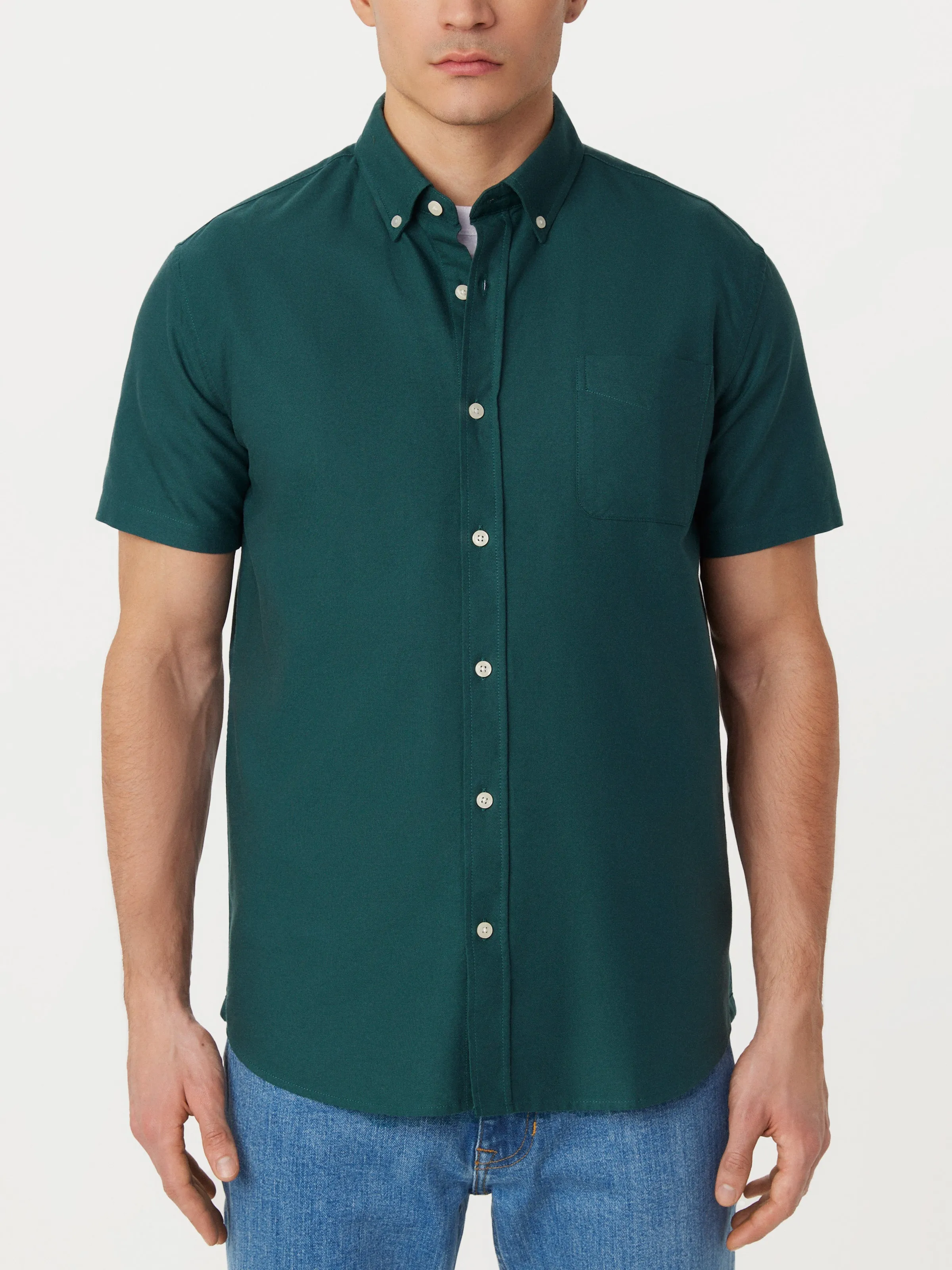 The Jasper Short Sleeve Oxford Shirt in Dark Cyprus