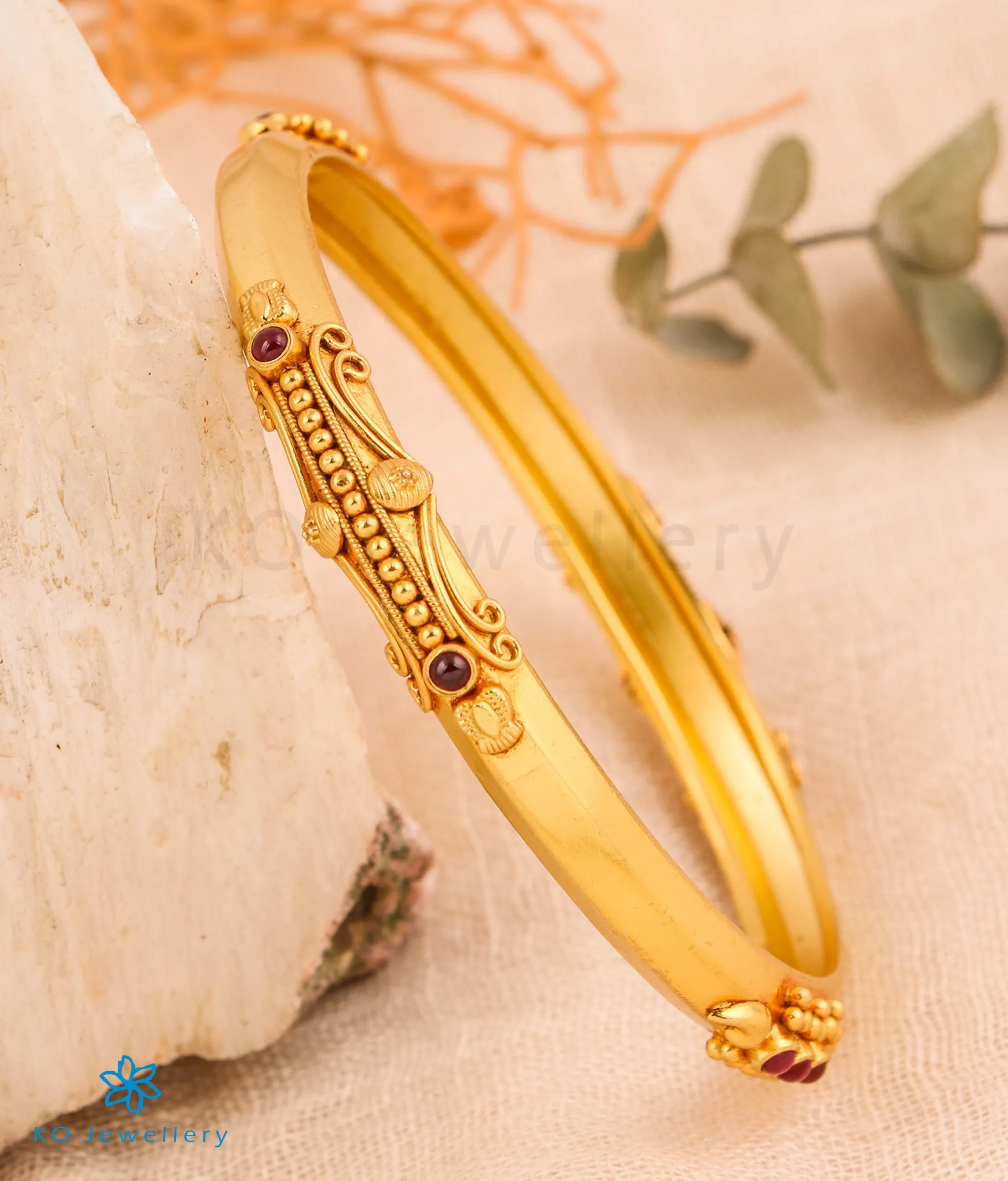 The Kumudini Antique Silver Coorgi Bangle (Size2.4)