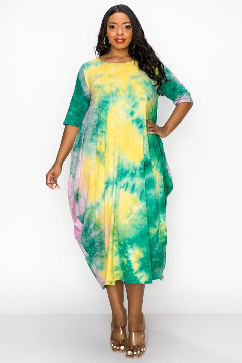 Tie Dye Harem Midi Dress