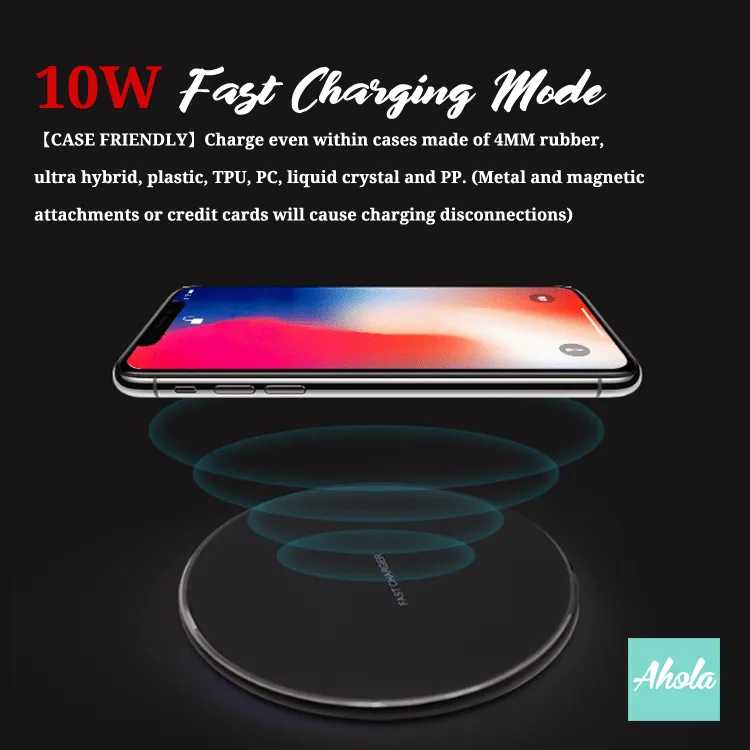 【Tinted Smoke】15W Ultra thin FastWireless Charger Pad 有色煙霧名字無線差電板