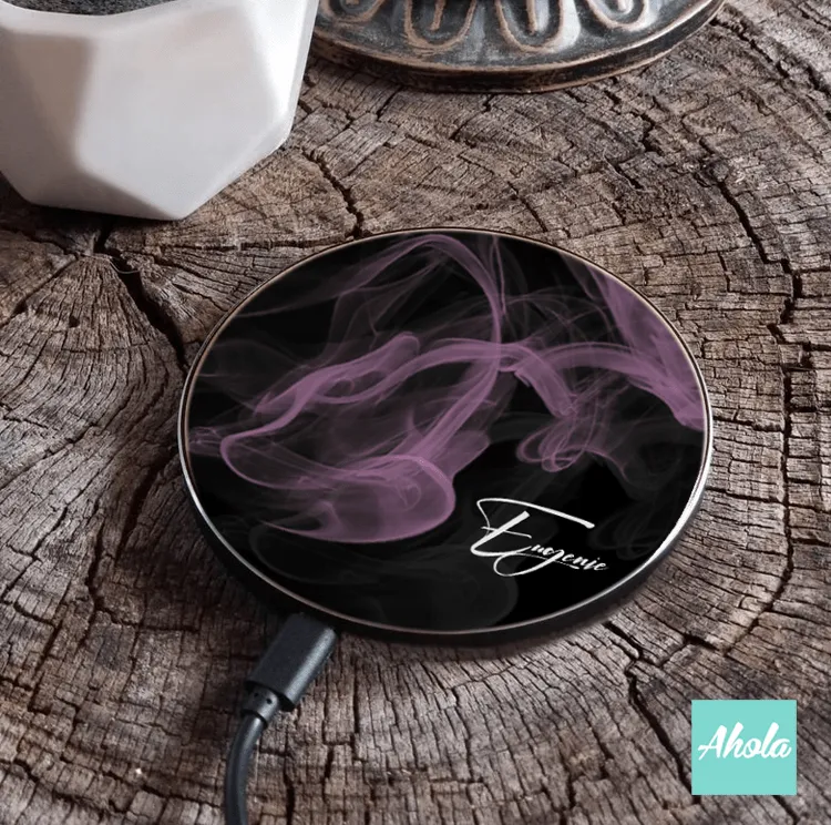 【Tinted Smoke】15W Ultra thin FastWireless Charger Pad 有色煙霧名字無線差電板