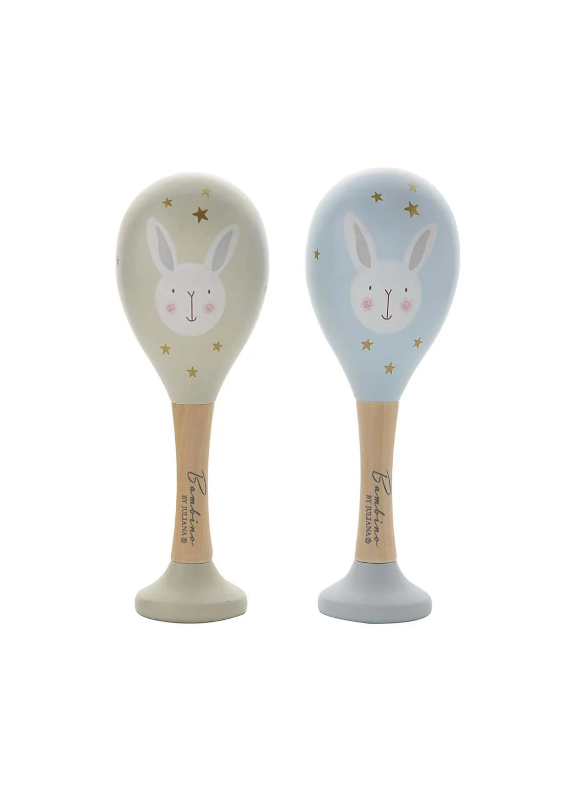 Toy Wooden Maracas Rabbit - Blue