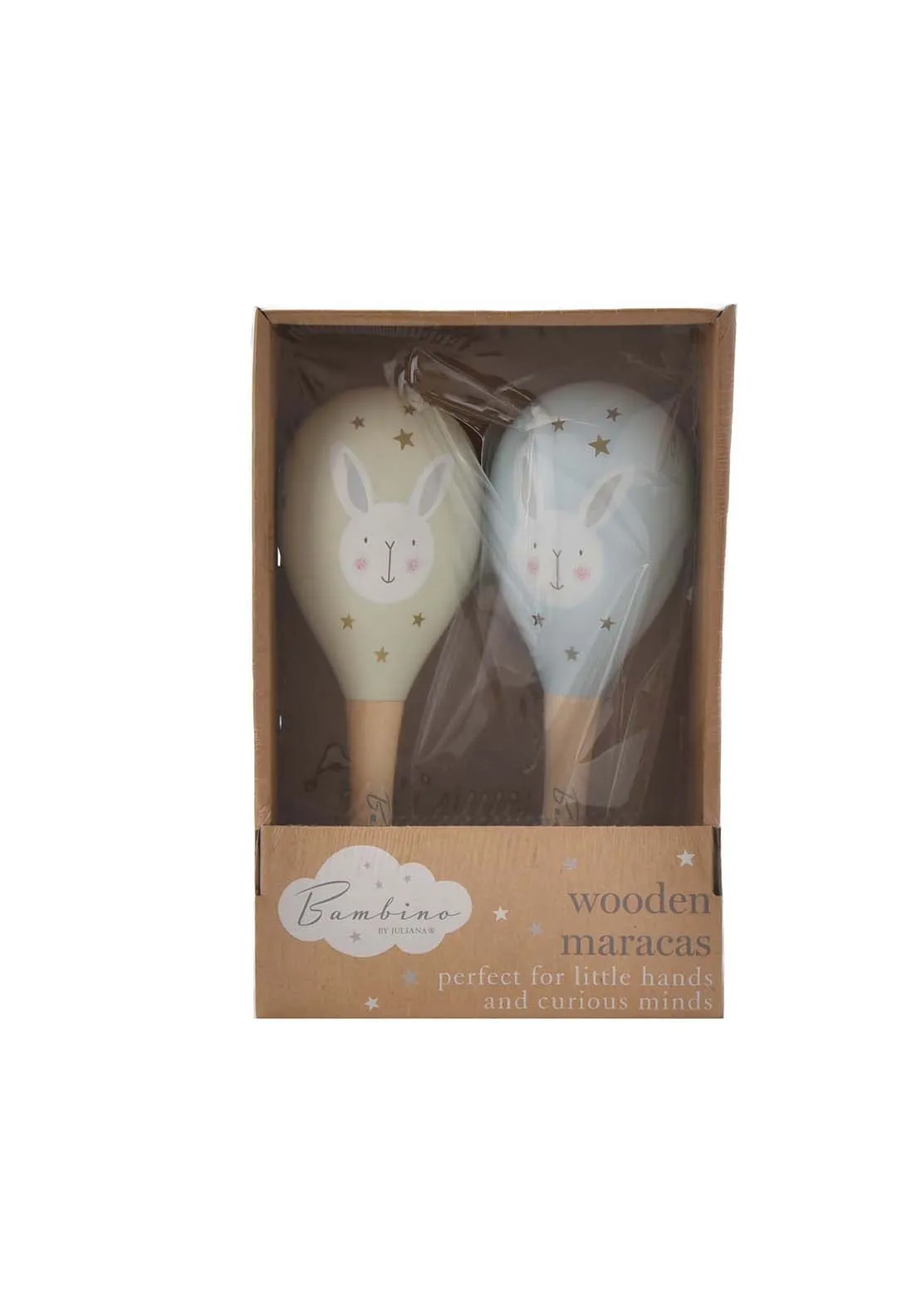 Toy Wooden Maracas Rabbit - Blue