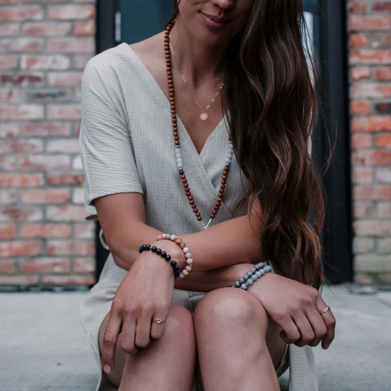 Tranquility Mala with Silver Accents