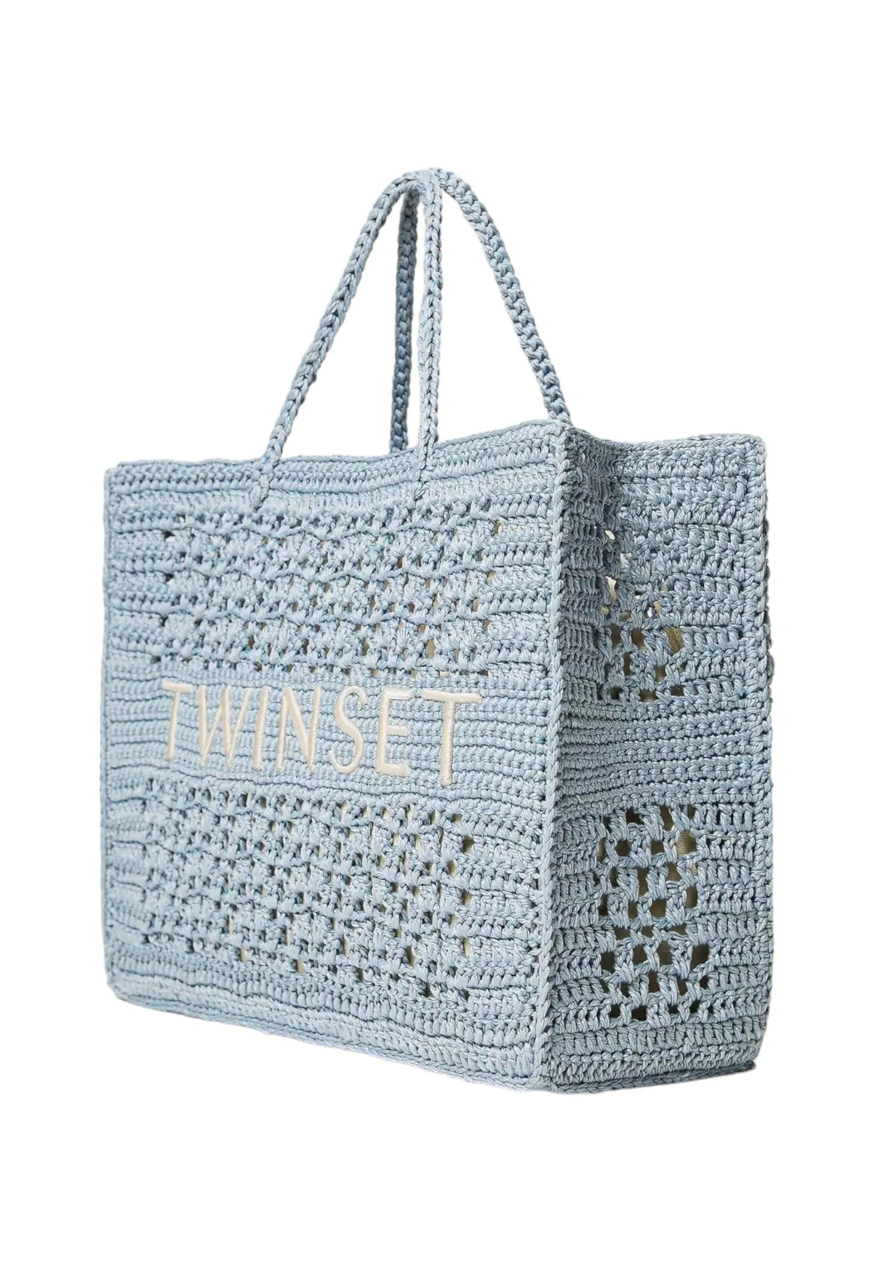 TWINSET Borsa Tote Large Donna Blue Tear Azzurro 241TB7320