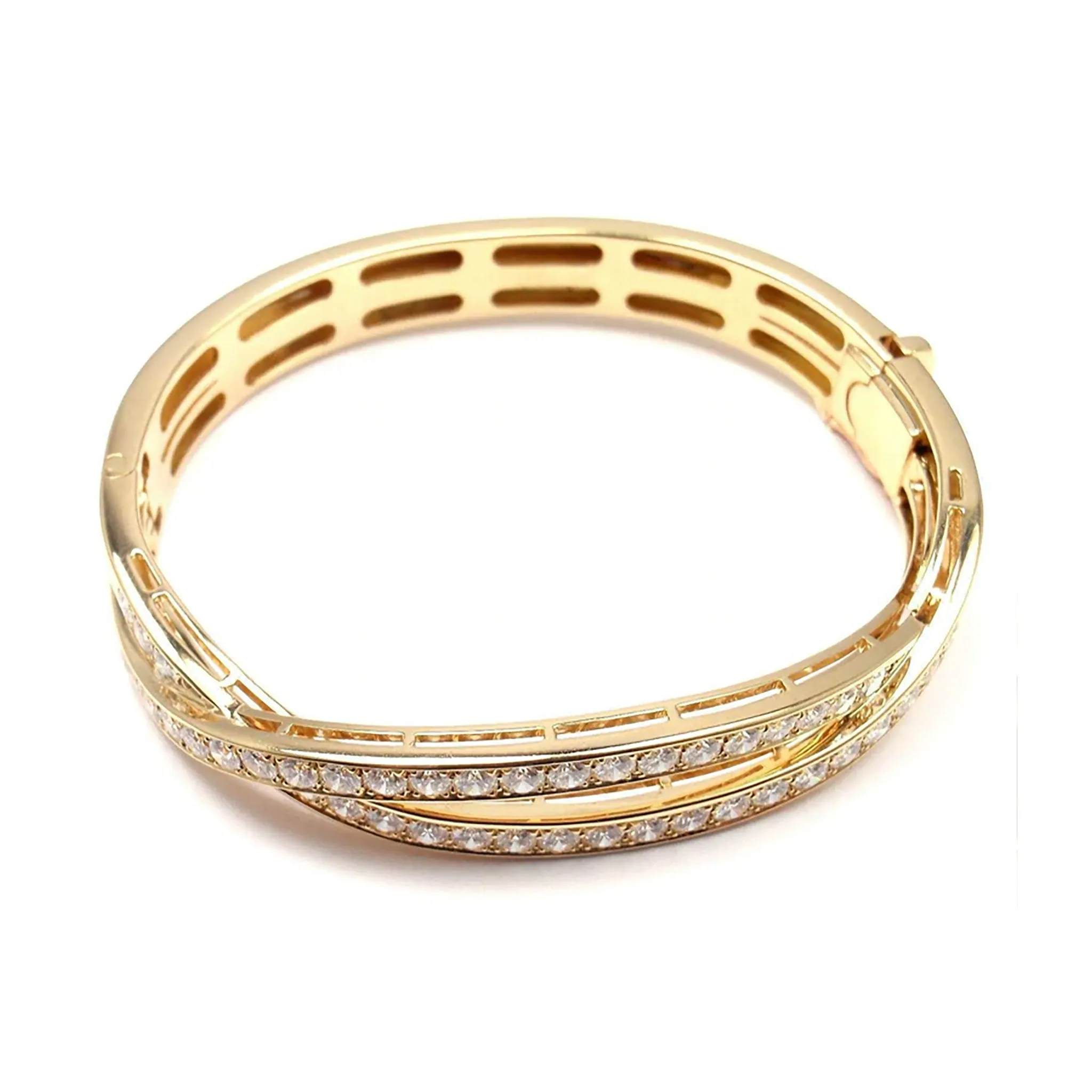 Van Cleef & Arpels Diamond Bangle Crossover Bracelet