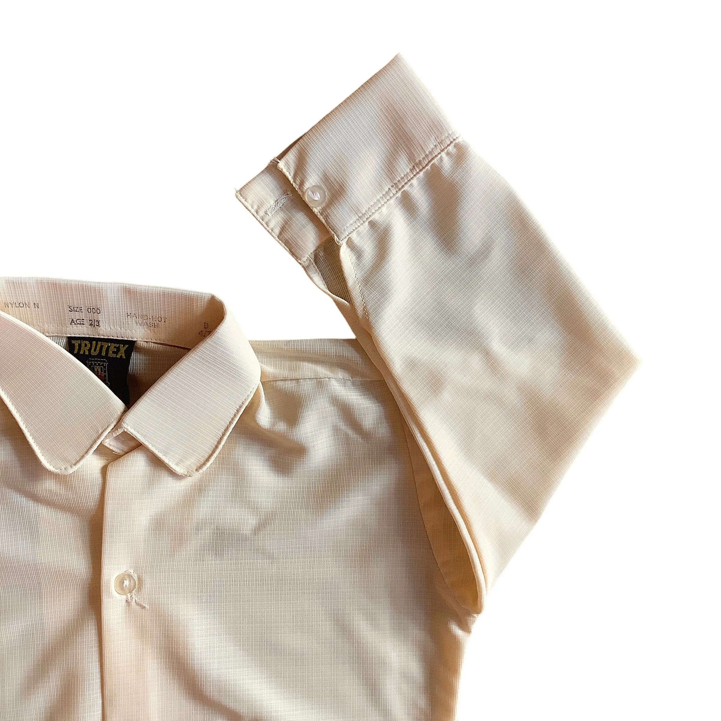 Vintage 1970's Pink / Beige  Nylon Shirt /  18-24M