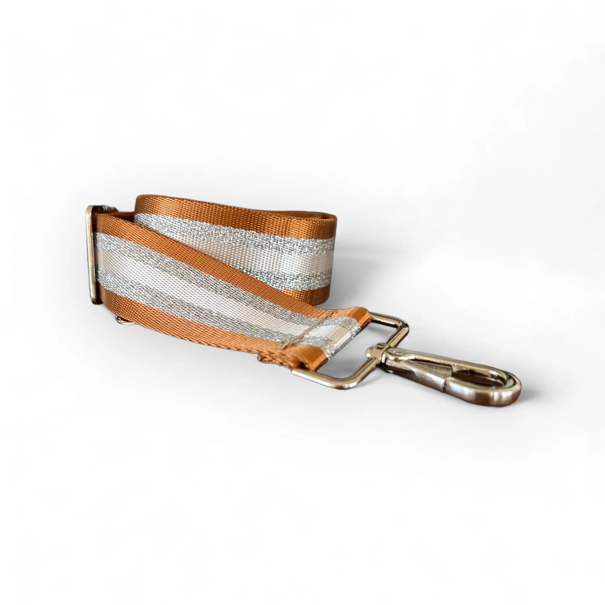 Webbing Shoulder Strap Copperdot Stripe -Silver Hardware