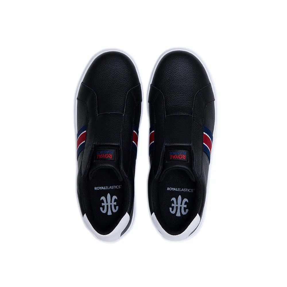 Women's Bishop Black Red Blue Leather Sneakers 91722-901