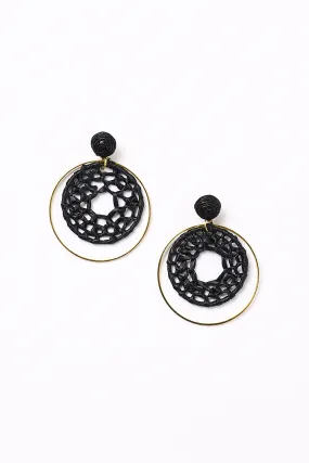 Woven Halo Hoops in Black