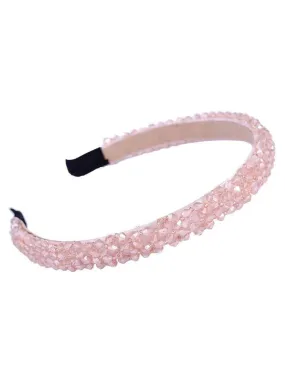 Yellow Chimes Crystal Rhinestone Headband, Peach Headband for Women and Girls (Pack of 1)