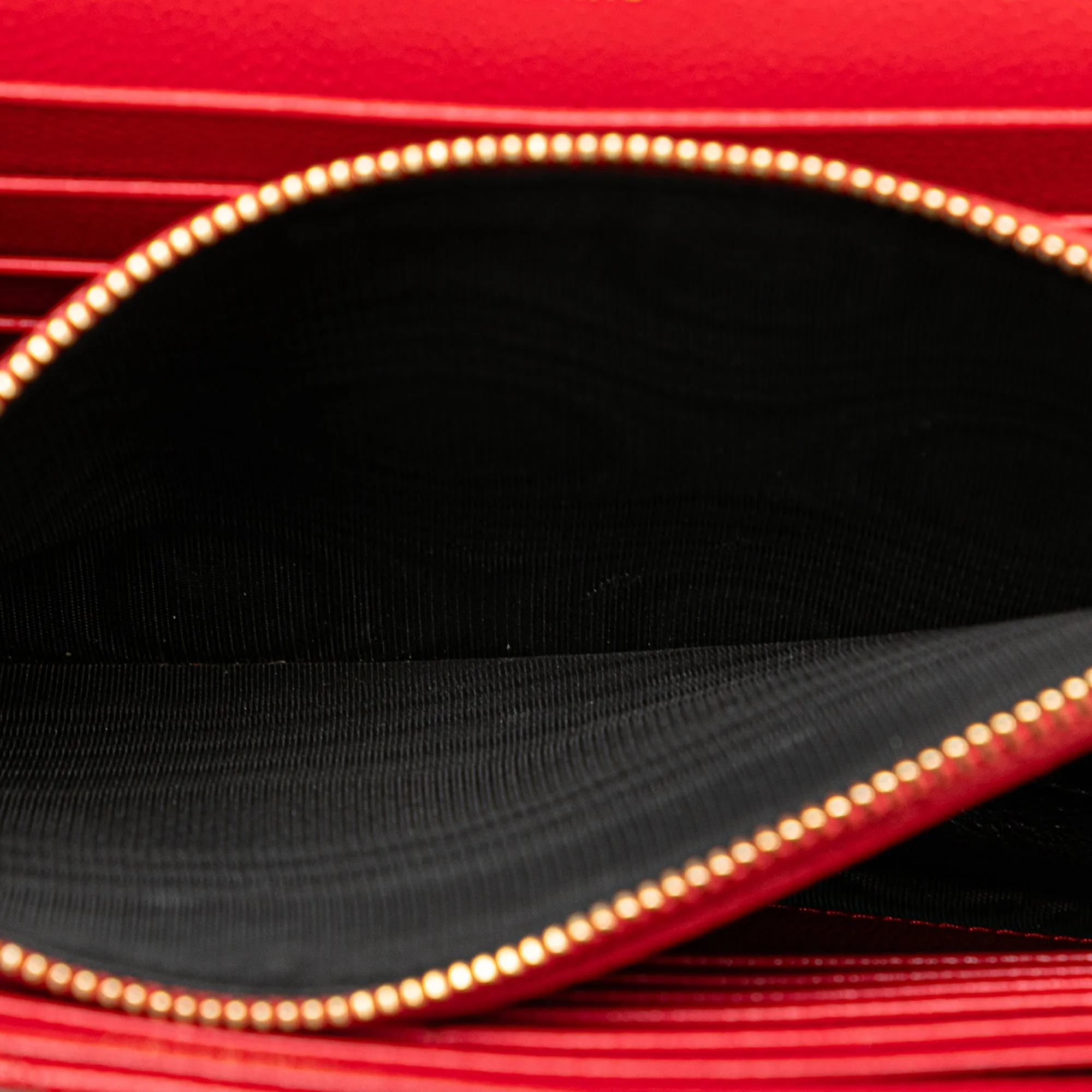 Yves Saint Laurent Envelope Wallet on Chain Red Leather