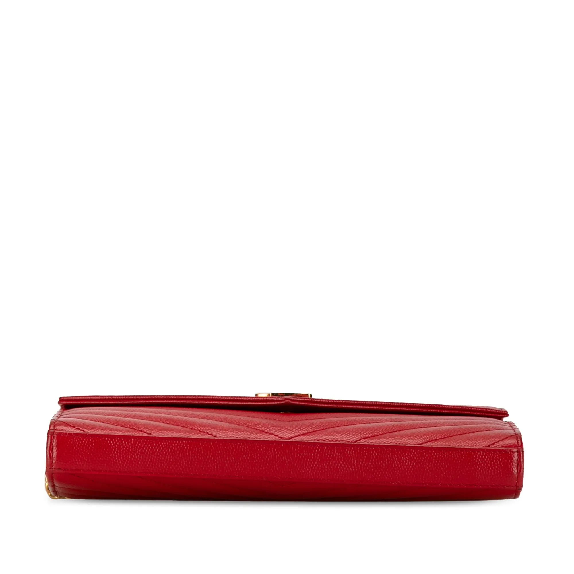 Yves Saint Laurent Envelope Wallet on Chain Red Leather