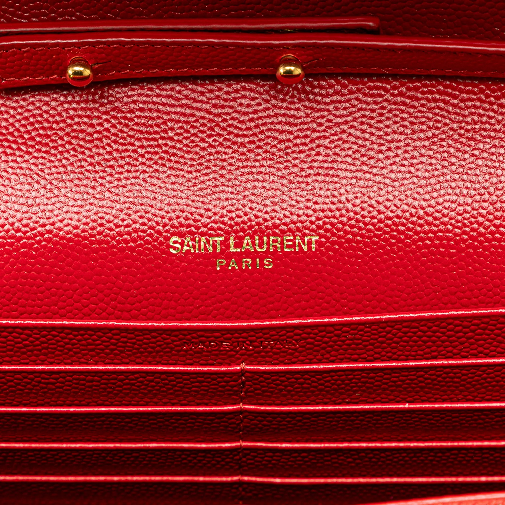 Yves Saint Laurent Envelope Wallet on Chain Red Leather