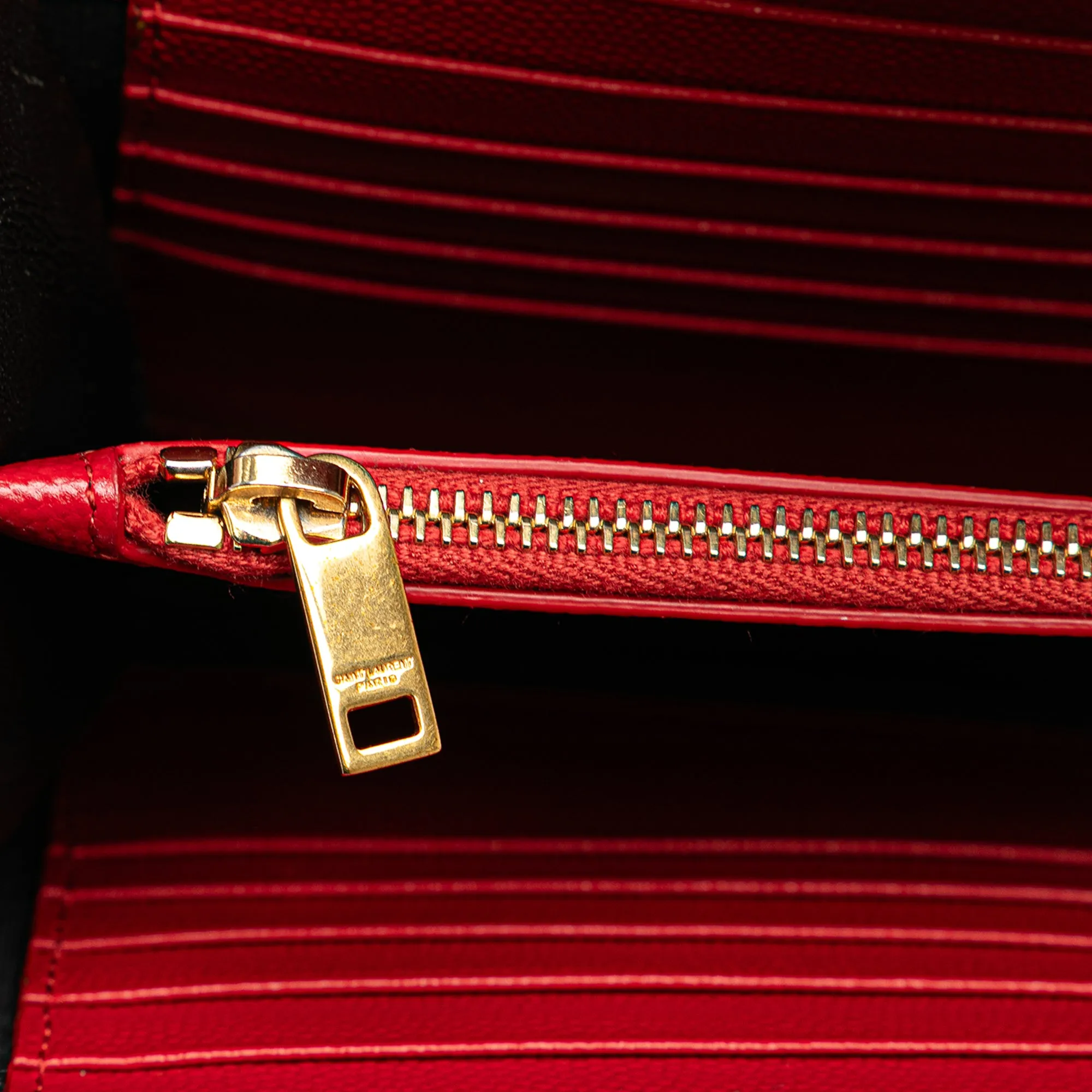 Yves Saint Laurent Envelope Wallet on Chain Red Leather